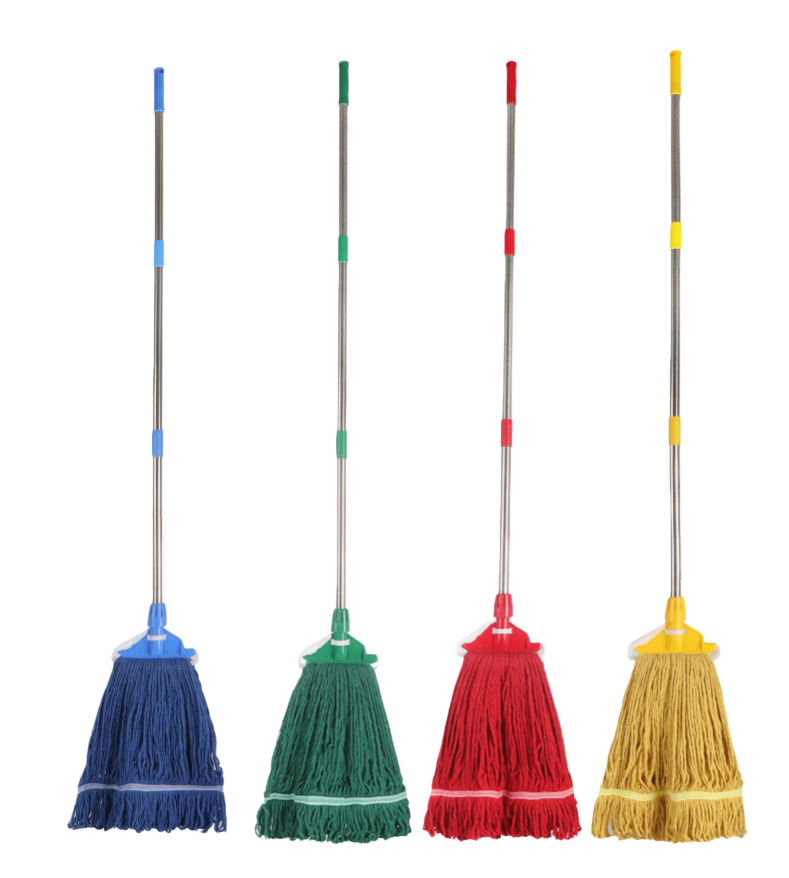 Conjunto de esfregona de algodão com código de cores para limpeza comercial higiênica