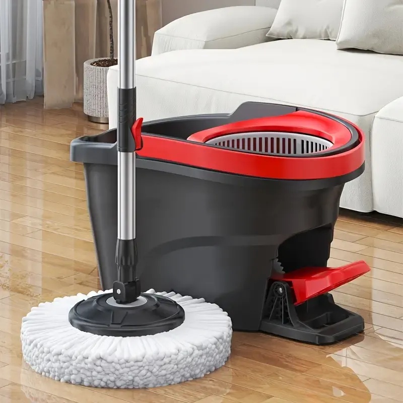 Conjunto de esfregão de spin de pedal preto