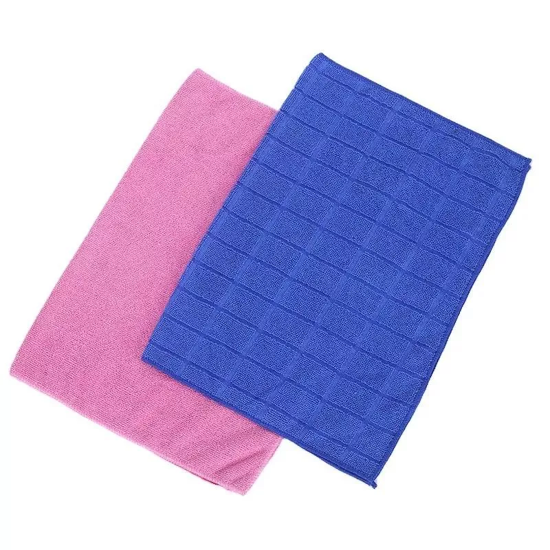 Toalha de microfibra xadrez azul